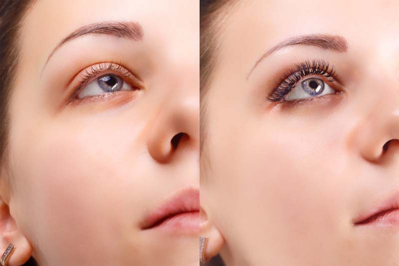Lash Extension Before and After